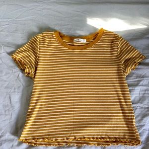 Yellow striped crop top